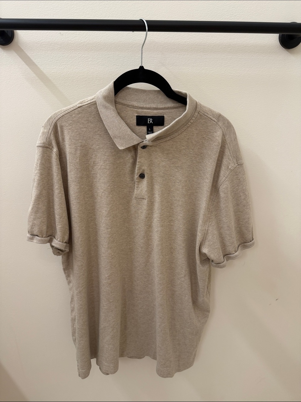 Banana Republic Beige Short-Sleeve Polo